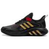 Round Toe Lace-Up Durable Breathable Low-Top Casual Running Shoes Unisex Sneakers Black Yellow IH6024