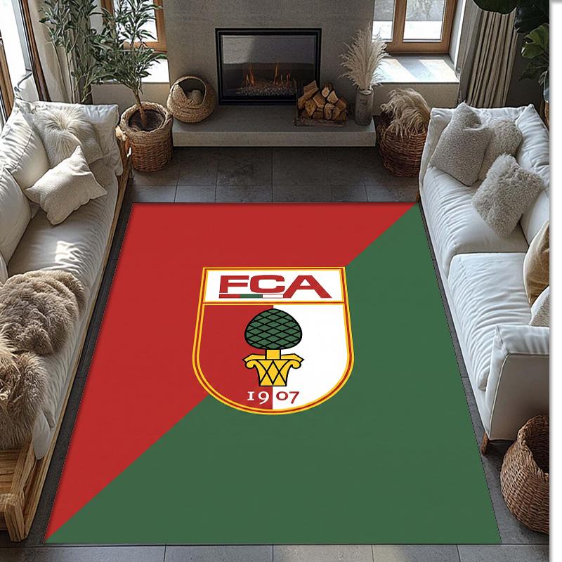 FC Augsburg FC Soccer Football Pattern Soft Area Rug Non Slip Indoor Floor Carpet Sports Decor Mat for Bedroom