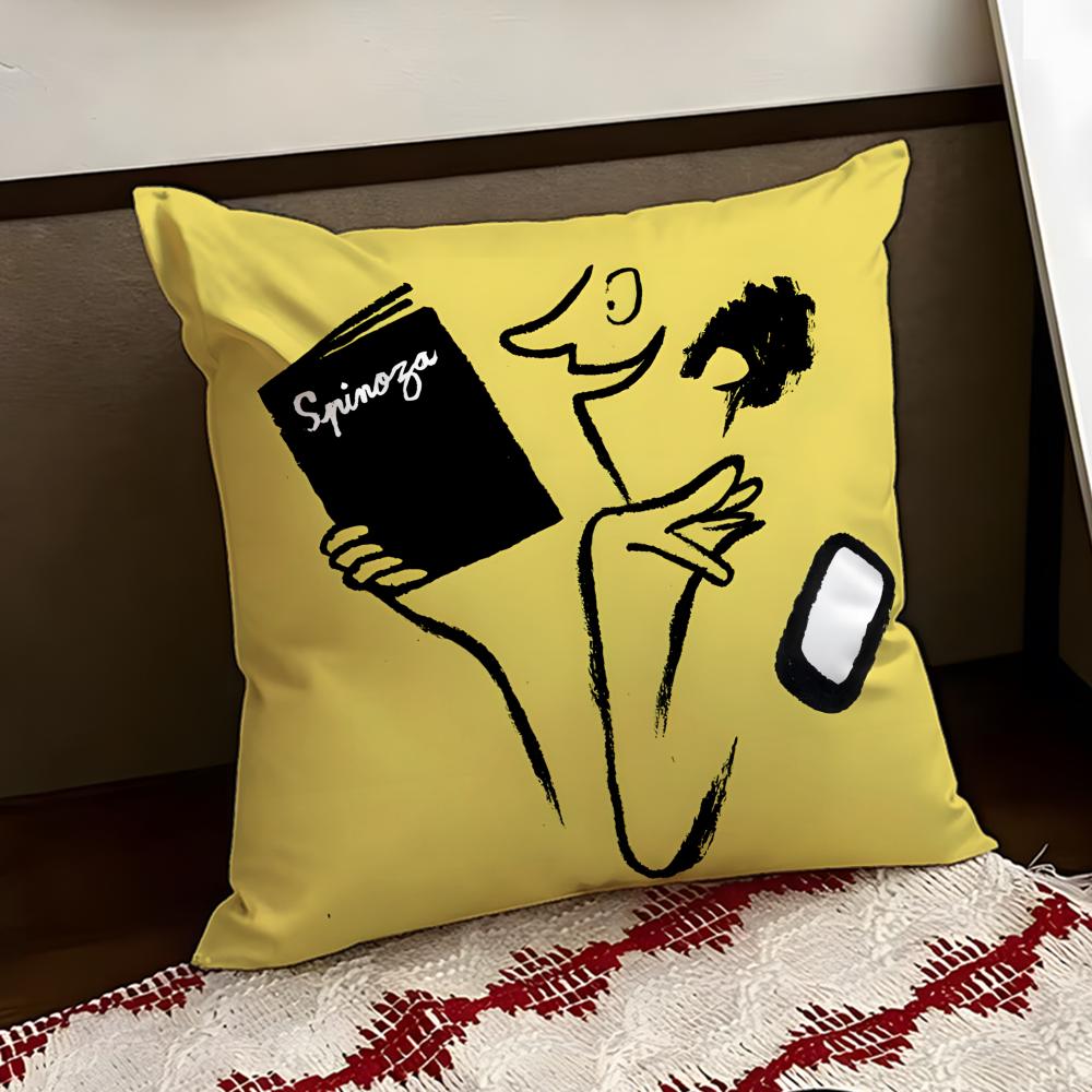 Aesthetic Art JJeanJullien Cushion Cover Reversible Soft Durable Pillow Cover Home Car MultiScene Use for Daily Comfort