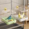 Transparente 2-in-1 Papageien-Badewanne Platzsparend Vogel-Wasser-Futterspender Vogelkäfig Zubehör