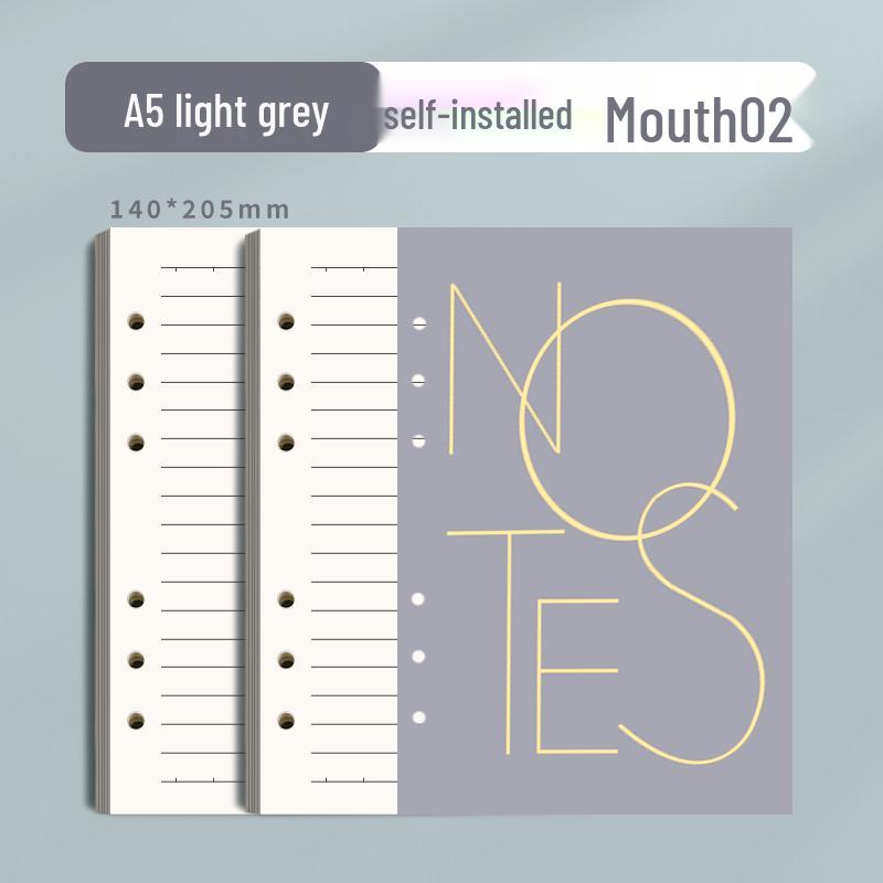 A6 Refillable Notebook: 6-Hole Lined A5 Pages