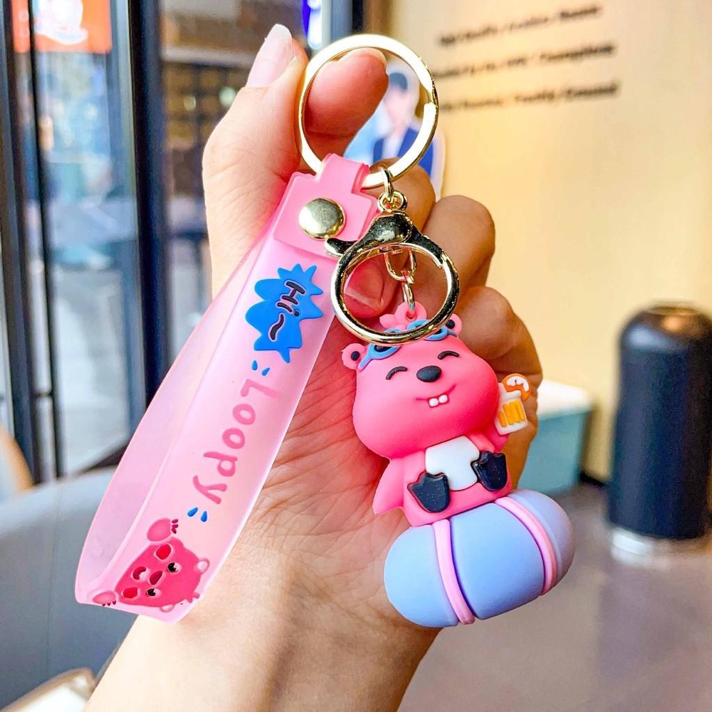 Silicone Lovable Beaver Keychain Cartoon Character Key Ring For Party Favors Gifts