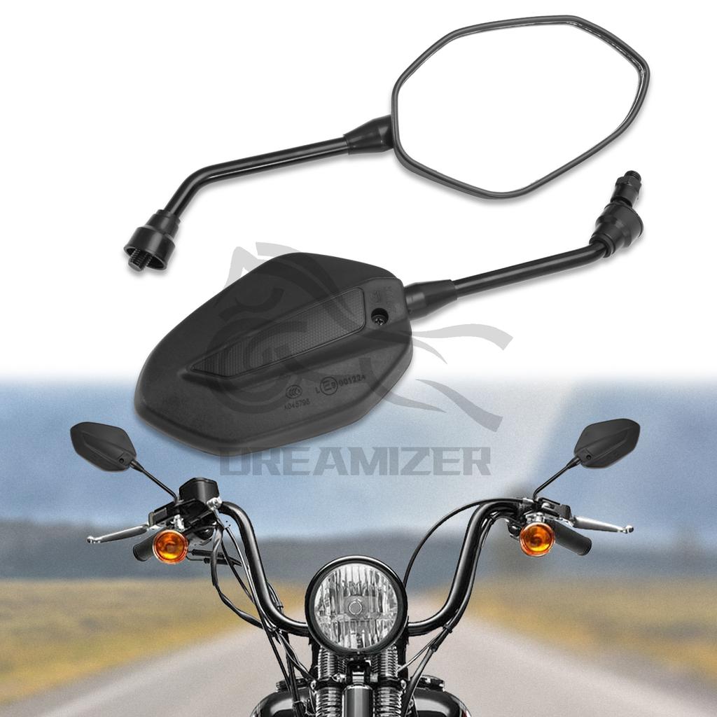 Universal 1Pair 10MM For Harley Honda Yamaha Suzuki Motorcycle Rear View Rearview Side Mirror Motorbike