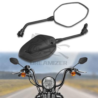 Universal 1Pair 10MM For Harley Honda Yamaha Suzuki Motorcycle Rear View Rearview Side Mirror Motorbike
