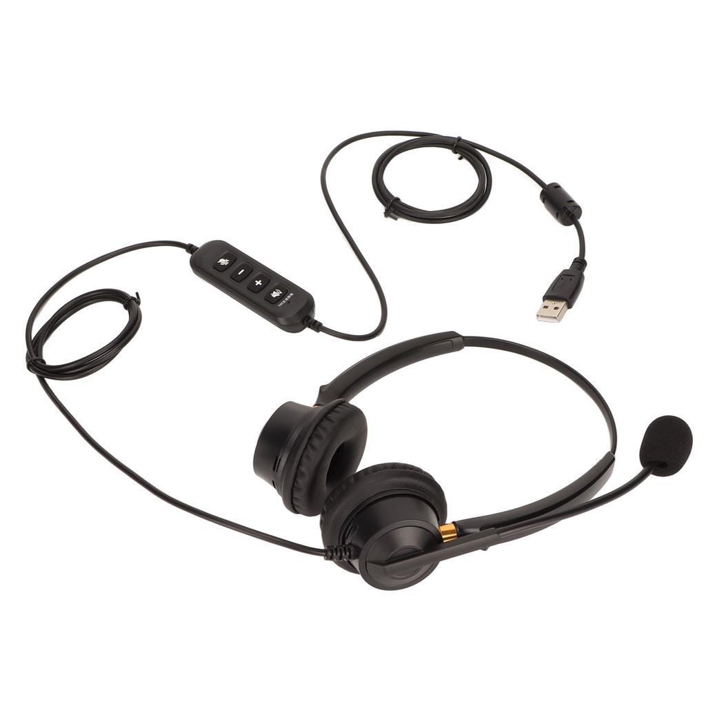 Telefon-Headset ENC Aktive Geräuschunterdrückung Dual-Ohr Lautstärke einstellbar Stummschaltungskontrolle USB Business