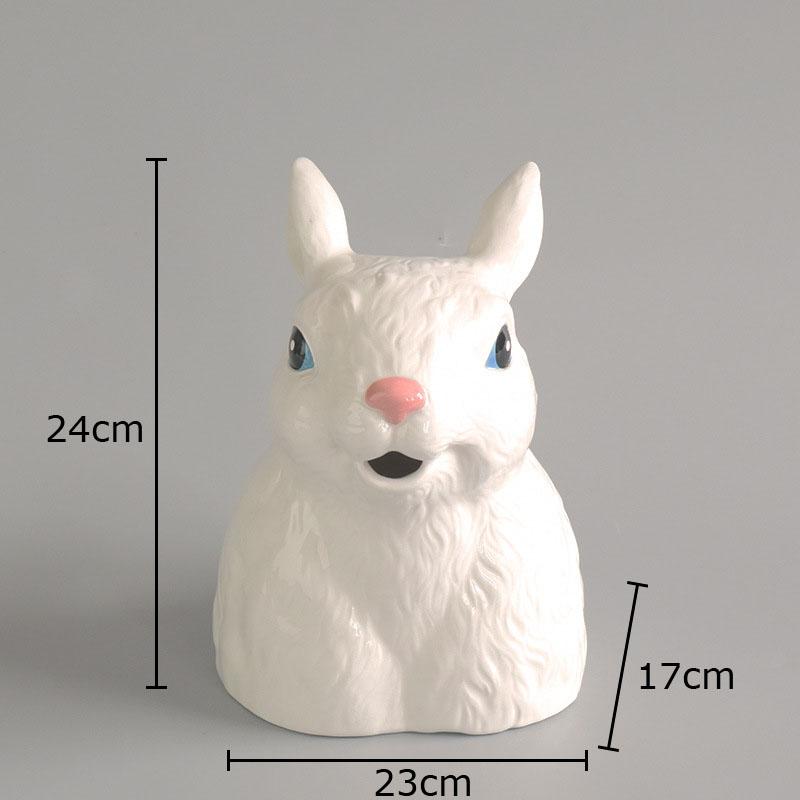 Милая керамическая ваза в форме кролика, вазы для искусственных цветов, цветочные вазы, украшение стола, поделки, аранжировка цветов, эстетический декор комнаты белый