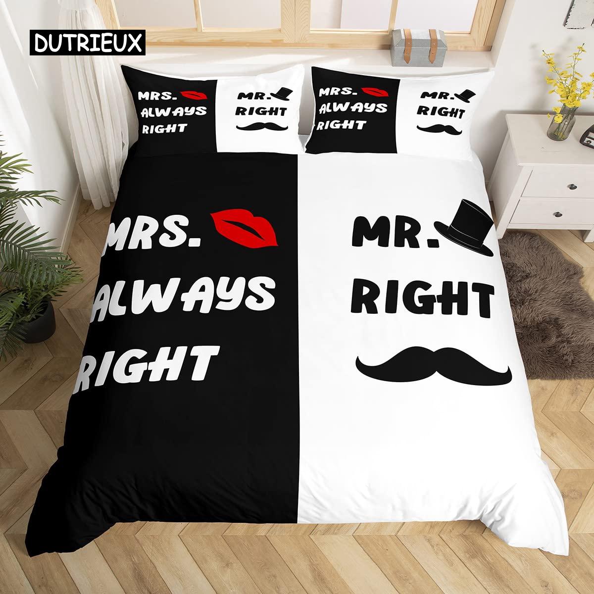 

Комплект постельного белья Mr Mrs, забавный, черный, красный, креативный, для двоих, комплект постельного белья из микрофибры, с рисунком «Любовь, мужчина, усы, женщина, губы», романтика, покрывало 150x200cm 3pcs