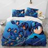 3D-Druck Rockman Megaman Spiel Cartoon Bettwäsche Set Jungen Mädchen Twin Queen Size Bettbezug Kissenbezug Bett Kinder Erwachsene026