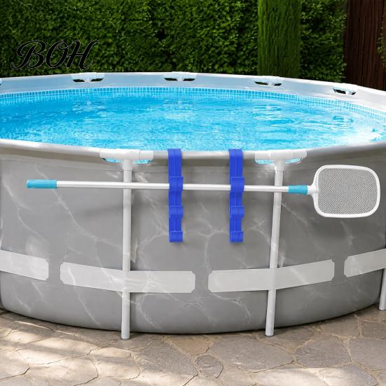 Adjustable Pole Hook for Pool Hanger, Above Ground Storage Hook, Heavy Duty Space Saving Tool Holder Skimmer, Vacuum Cleaning Tools, Fits Round