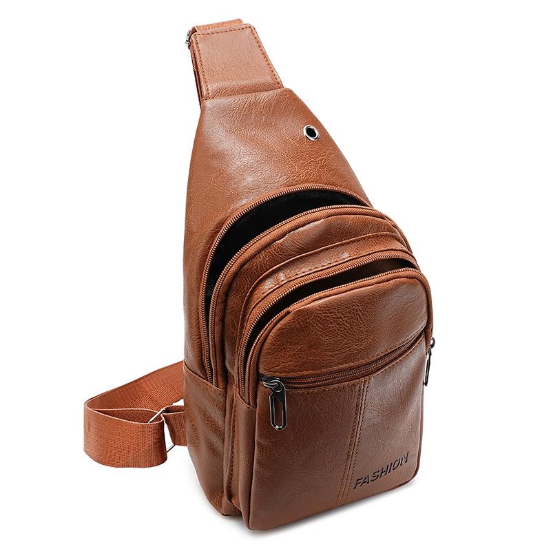 PU Chest Bag Men's Outdoor Shoulder Bag Crossbody Bag