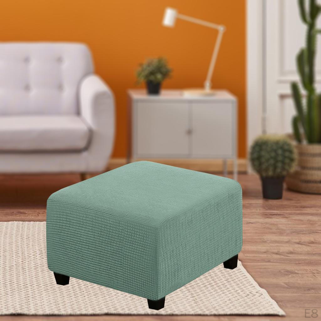 1pc Stretch Ottoman Covers Jacquard Slipcover Footstool Footrest Cover Removable Furniture