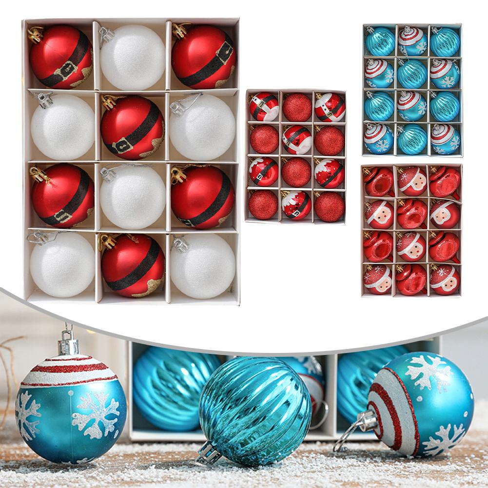 12PCS Decorative Plastic Christmas Balls for Tree Hanging Ornaments 6CM Diameter for Festive Decor and DIY Projects