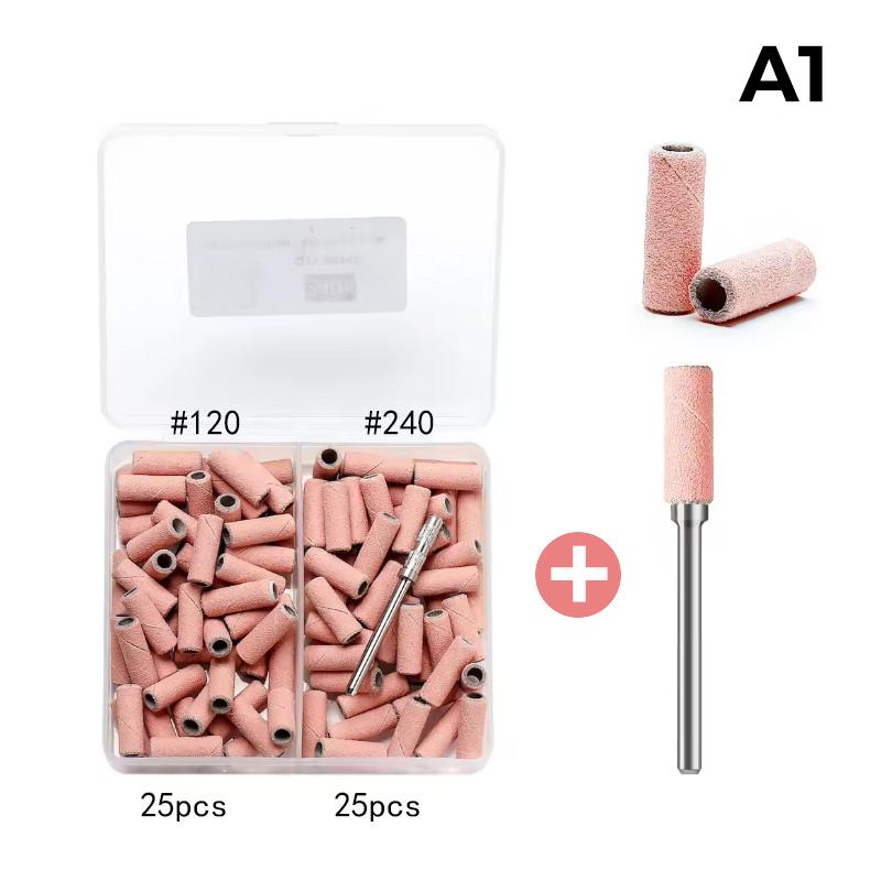 1/50Pcs 3.1Mm Nail Mini Sanding Ring Bands Nail Art 120/240 Grit Small Sand Circle Sharp Sand Carving Removal Manicure Tool