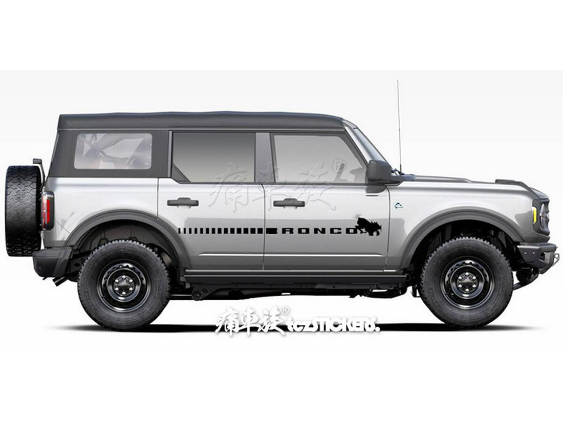 

Наклейки на автомобиль Bronco Mustang: Полоска, линия талии и боковые украшения юбки