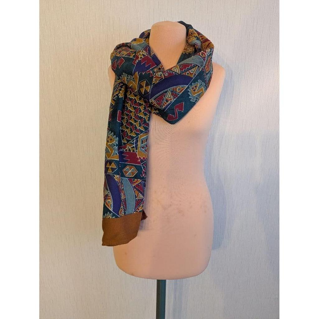 Used MISSONI Stole Geometric Pattern Wool Made In Italy