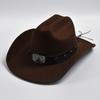 Western Cowboy Hat for Men Women Vintage Wide Brim Cowgirl Felt Hat Cloche Church Sombrero Hombre Caps