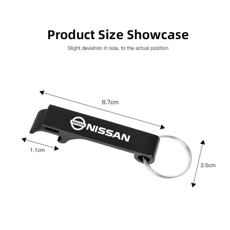 CBKSJY1 2-in-1 Car Keychain Portable Beer Bottle Opener Party Gift For Nissan Sylphy N7 Qashqai J11 Teana Note Navara Juke Tiida X-trail