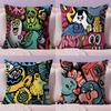 Abstract Painting Cushion Cover Plush Fabric Soft Double-Sided Printed Invisible Zipper Sofa Pillow Case Home Decor
