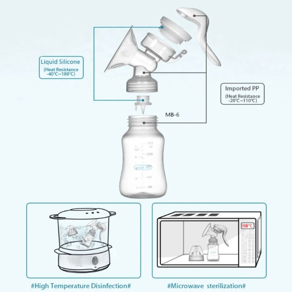 Baby Nipple Manual Breast Pump BPA Free Breast Milk Pump Suction Milk Pump  Maternity Use