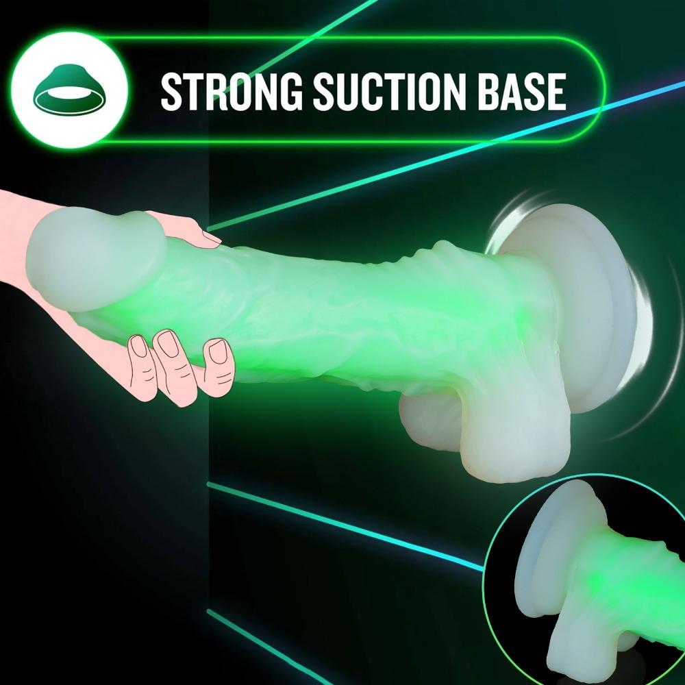 Female Realistic Dildo, Glowing Soft Silicone Penis, Clitoral & G-Spot Vibrator, Rechargeable Adult Sex Toy