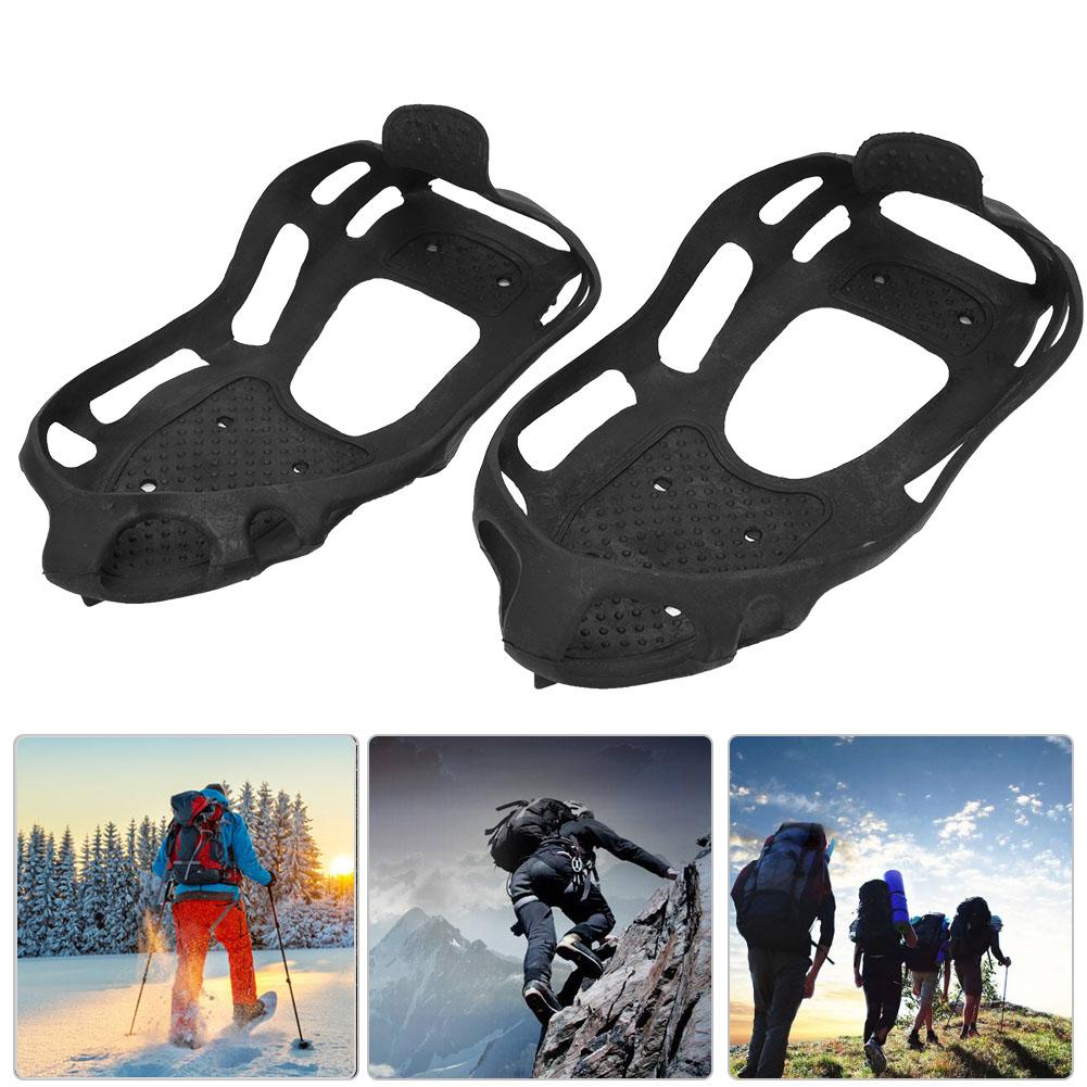 TPE 24 Teeth Anti slip Ice Cleat Shoe Grips Spikes Cleats Crampons for Snow Ground Hiking Climbing