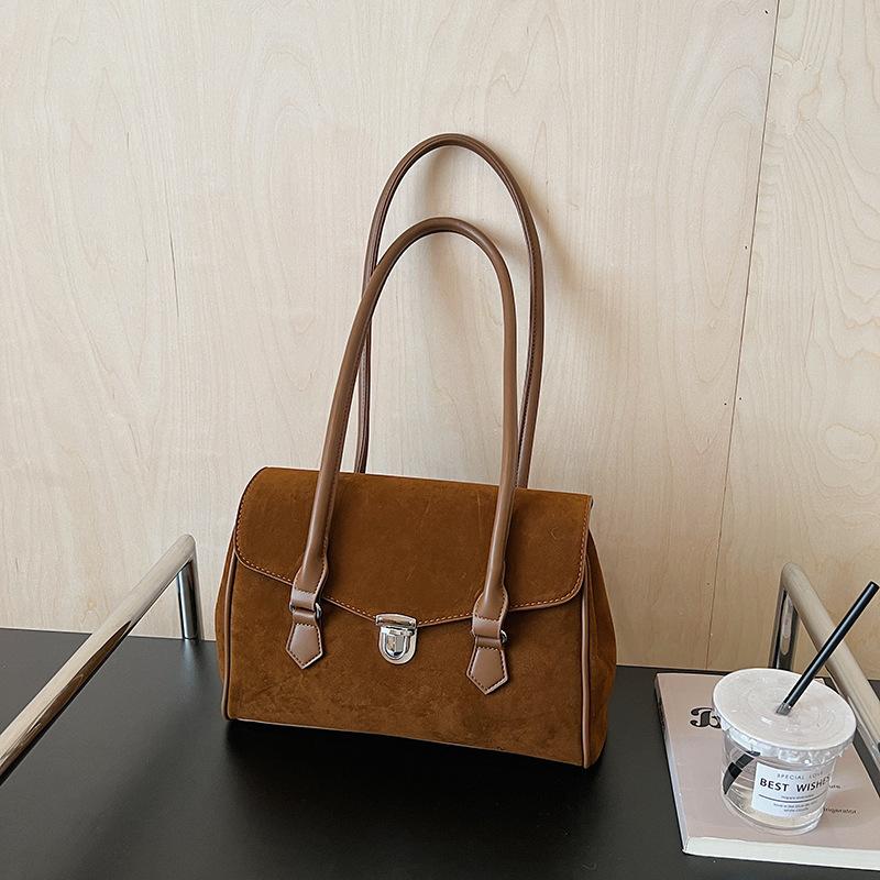 Temperament Versatile Premium Suede Exquisite Fashion Foreign Style 2025 Autumn Women's Shoulder Underarm Bag Handbag Bag