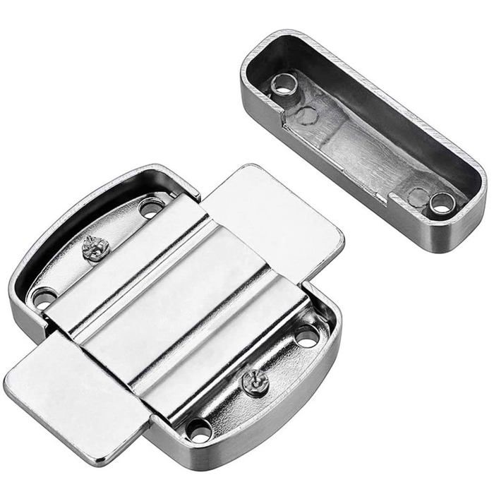 Loquet rotatif de sécurité en acier inox brossé 55 mm – verrou meuble/porte argent