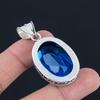 Pendentif en pierre précieuse topaze bleue en argent sterling massif 925, bijoux cadeau pour unisexe