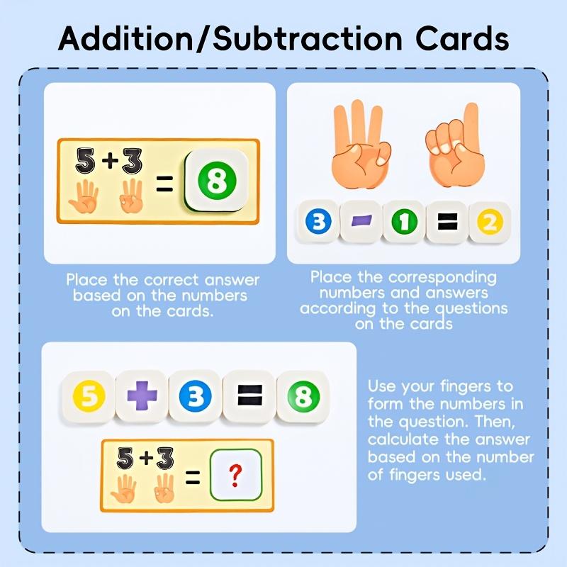 Finger Counting Math Toy with Number Blocks, Math Manipulatives for Kids 3-5, Educational Toys School Supplies, Birthday Gifts for Boys Girls
