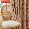 1PC Nuan Series French Vintage Orange Floral Print Blackout Curtain 100% Blackout Curtain for Bedroom Living Room Balcony Window for Home Decor