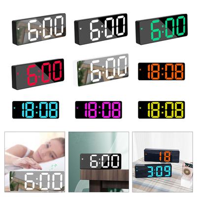 Fashionable LED Digital Alarm Clock with Mirror Display Date Temperature and Alarm Snooze Functionality 2 Power Supply