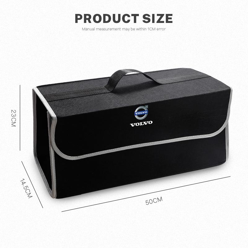 For Volvo XC90 XC60 V50 S60 V70 V60 V40 S90 Olestar AWD XC40 S8 Car Felt Cloth Storage Bag Trunk Organizer Box Folding Tool Case