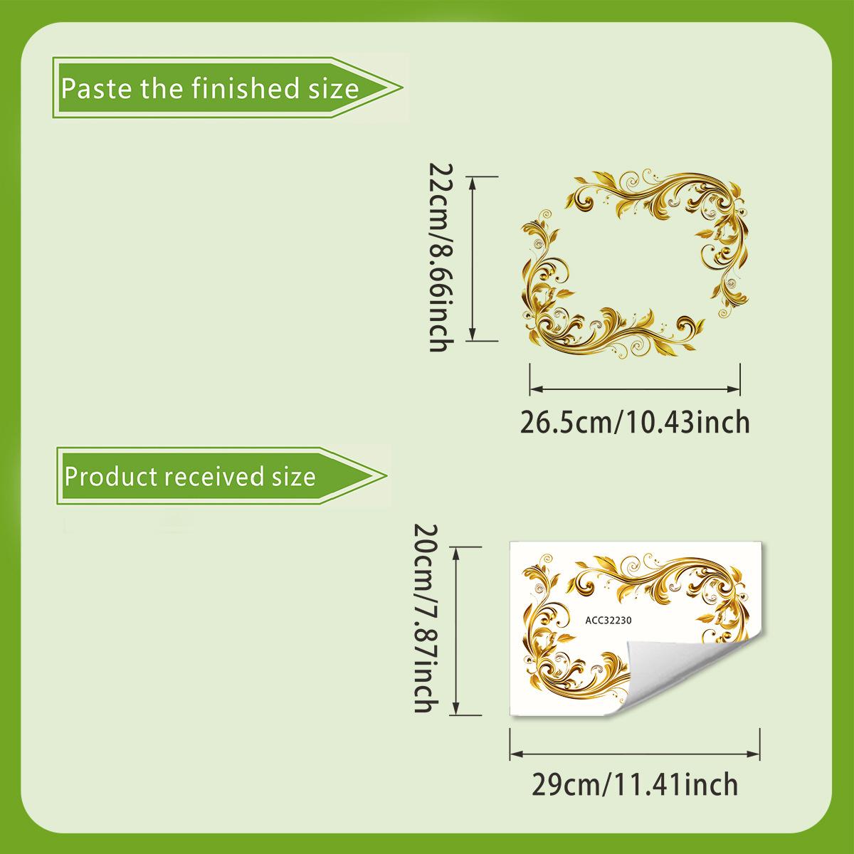 

Золотистые узорчатые декоративные самоклеящиеся стеклянные наклейки с зеркальной отделкой 20*30cm