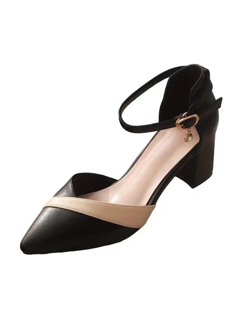 Damenschuhe Damenmode Beige & Schwarz Mehrfarbig Quadratischer Absatz Schuhe Dame Cool Büro Karriere Freizeitschuhe sapatos ba101