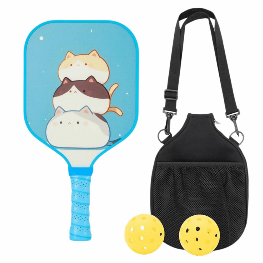 Colorful Kid's Pickleball Set Lightweight Children's Pickleball Rackets  Outdoor Sports