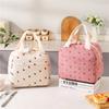 Portable Floral Printed Food Handbags Reusable Large Capacity Insulated Lunch Box Waterproof Office Camping Ins Bag