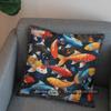 2D Colorful Goldfish Aquatic Pattern Pillow Cover Pattern Cushion Cover Suitable For Sofa Bedroom Car Pillow Cover