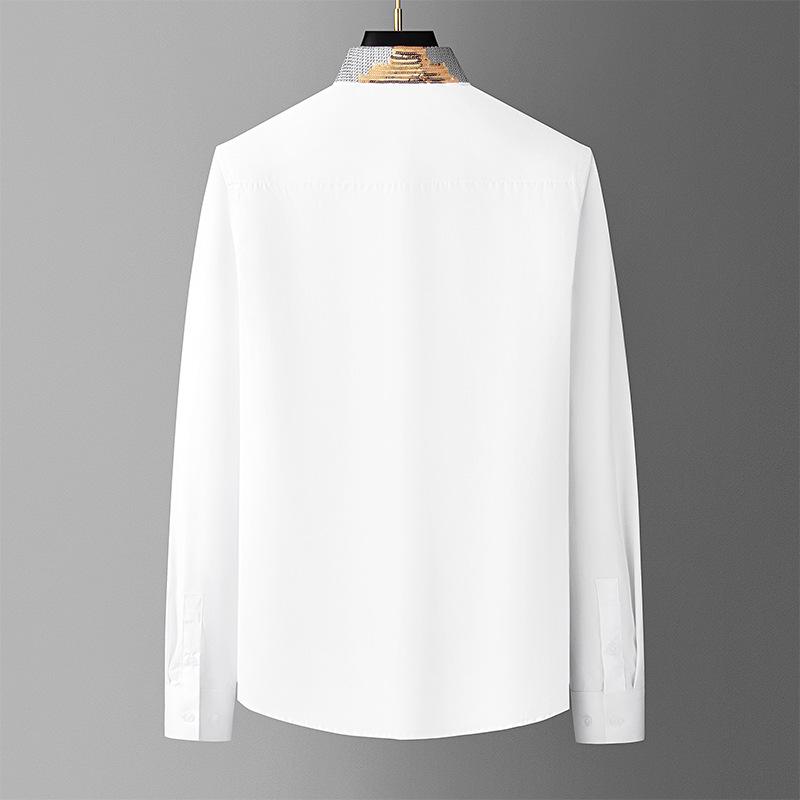 Men's High-End Silver Thread Embroidered Sequin Long-Sleeve Shirt