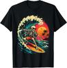 Vintage Surfing Skeleton Halloween Surfboard for Men Boys T-Shirt