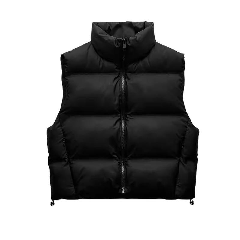 Fall and Winter New Women's Clothing Fashion Style Stand Collar Sleeveless Heattech Short Cotton Jacket Vest Waistcoat 3046224