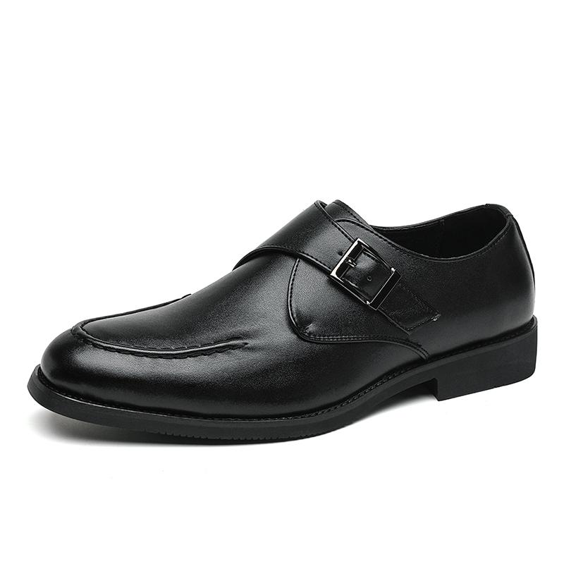 Fashion Versatile Men's Leather Casual Shoes Low Cut Black Office Work Shoes Wear-resistant Soles Men's Loafers Pointed Big Size 38-48