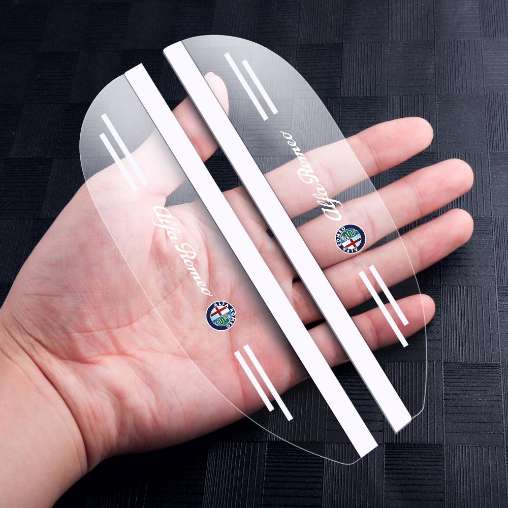 

2pcs Car Rearview Mirror Rain Eyebrow Transparent Sun Visor Shade stickers For Alfa Romeo 159 Giulietta Mito 147 Stelvio Volante