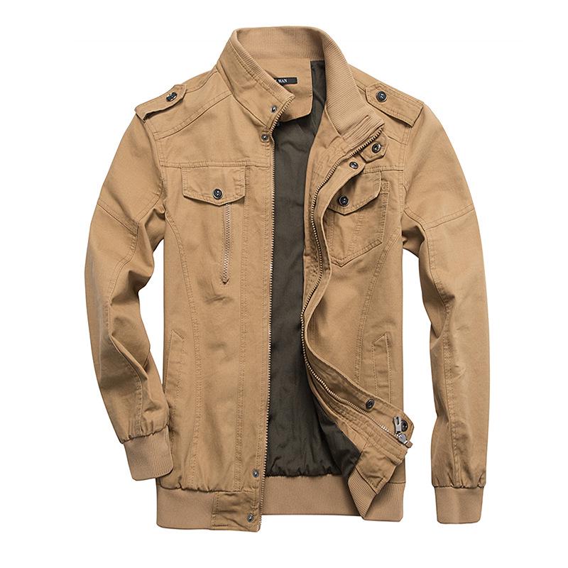 Men's Spring and Autumn Casual Large Size Jacket Pure Cotton Eyeband Air Force One Men's Jacket