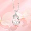 925 Sterling Silver Butterfly Pearl Pendant Cubic Zirconia Imitation Pearl Box Chain Pendant Fine Jewelry