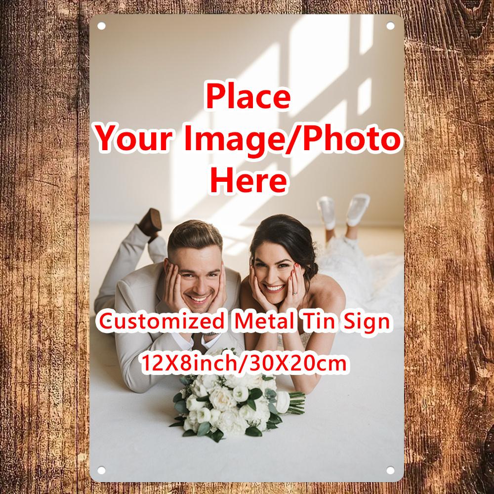 

D Flat pc of Personalized Vintage Beer Metal Logo Custom Photo Wall Art Plaque Inches X Inches Suitable for Home 20x30cm（7.8x11.8inch）