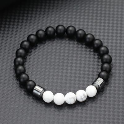 Klassisches Mode Herren Armband Perlen 8mm Tigerauge Vulkangestein Strang Armband Hämatit Heilarmband Pulseria Hombre