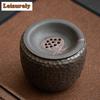 650ml Japanese Gold-plated Iron Glazed Ceramic Tea Residue Tank Lotus Pomelo Dry Brewing Tea Table Tea Waste Bucket with Lid