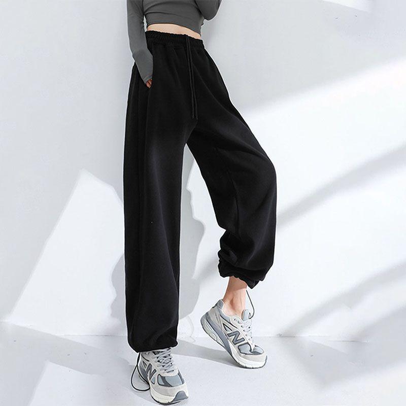 

2025 Windproof High-Waisted Women s Sweatpants: Autumn/Winter Trendy, Loose yet Slimming, Tapered Leg, Two-Way Wear