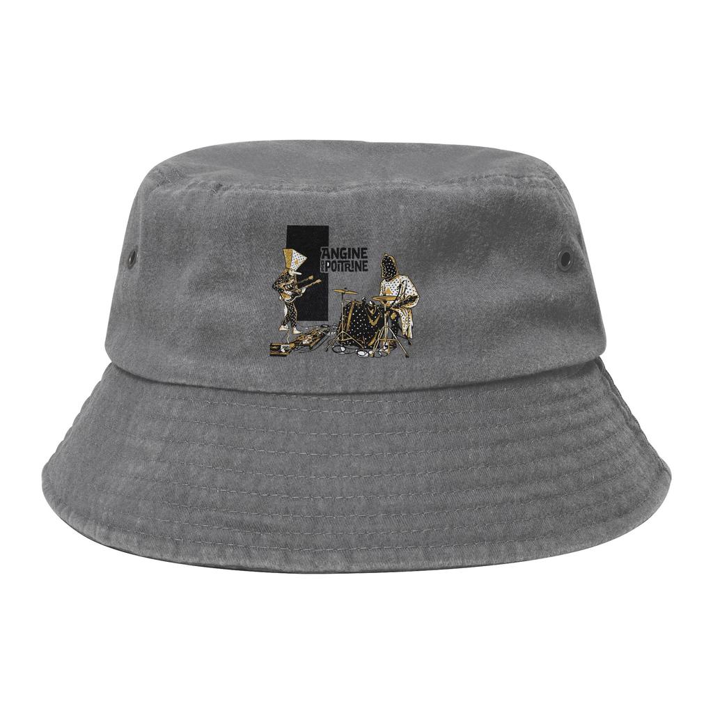 Unisex Distressed Denim Washed Bucket Hat Angine De Poitrine Canadian Band Headwear Fishing FisherUnisex Cap Session Hats Gifts
