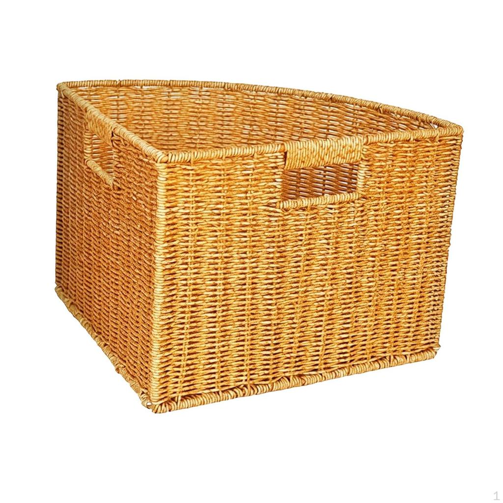 Corner Basket, Storage Box, Space-saving, Multifunctional, Woven Organizer for Bathroom,